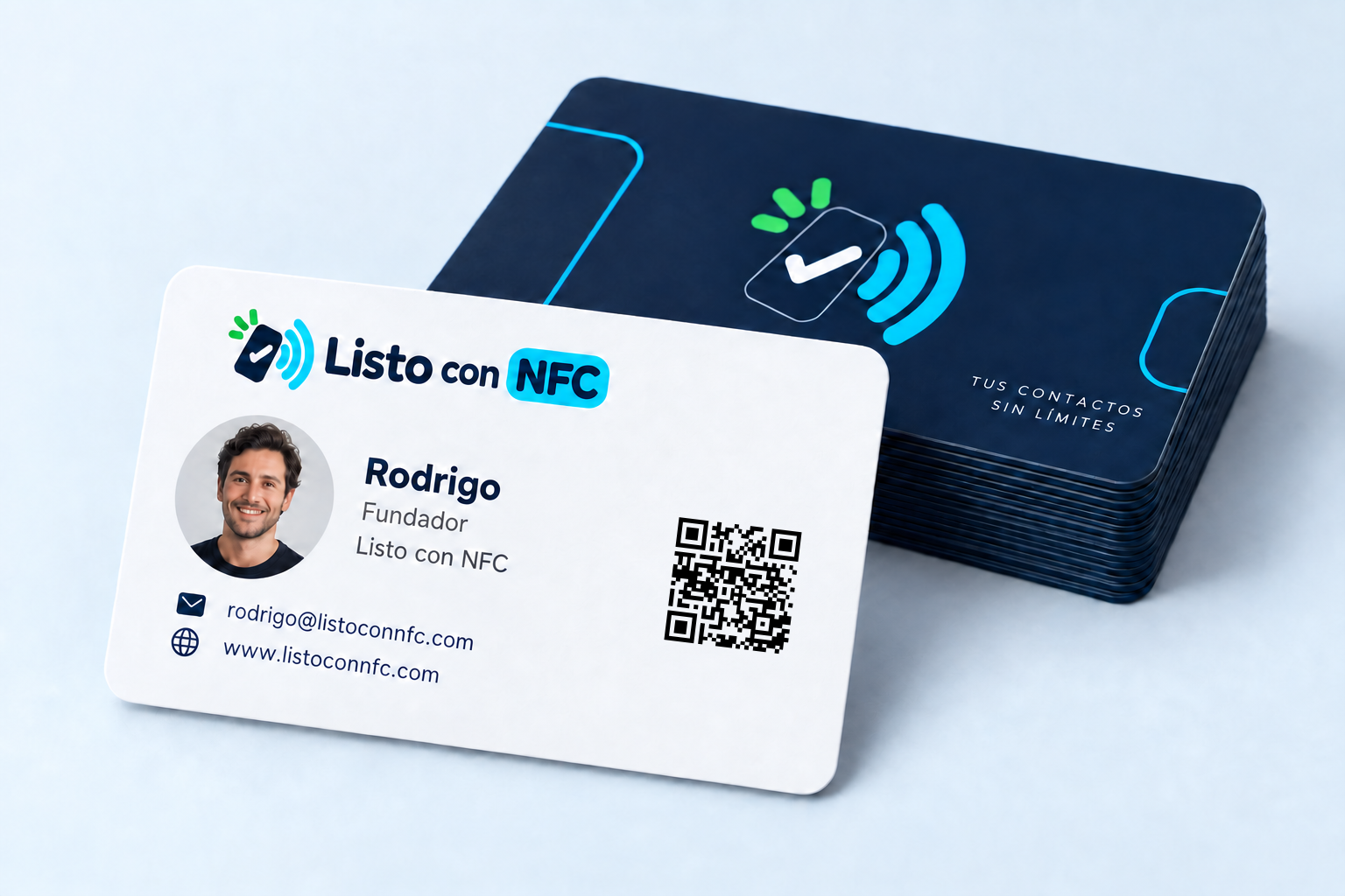 Tarjeta NFC de contacto Listo con NFC con código QR